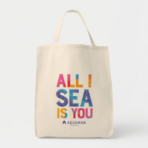 Aquaman "All I Sea Is You" Colorful Paisley Tote Bag