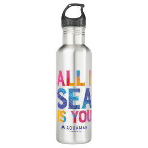 Aquaman   "All I Sea Is You" Colourful Paisley 710 Ml Water Bottle