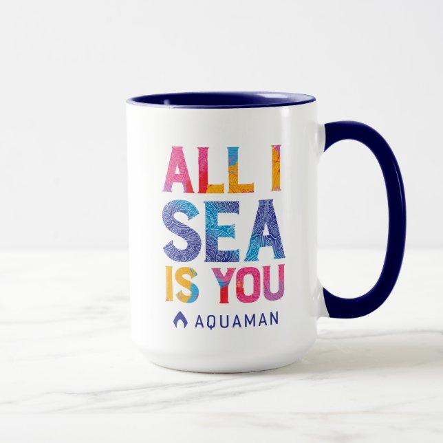 Aquaman | "All I Sea Is You" Colourful Paisley Mug (Right)