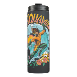 Aquaman and Trident Rising Surf Graphic Thermal Tumbler