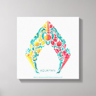 Aquaman   Aquaman & Mera Themed Seashell Logo Canvas Print