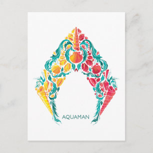 Aquaman Aquaman & Mera Themed Seashell Logo Postcard