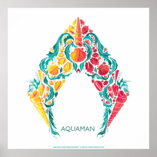 Aquaman   Aquaman & Mera Themed Seashell Logo Poster