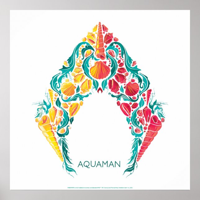 Aquaman | Aquaman & Mera Themed Seashell Logo Poster (Front)