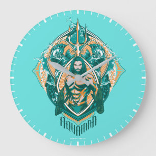 Aquaman   Aquaman & Trenchers Graphic Large Clock