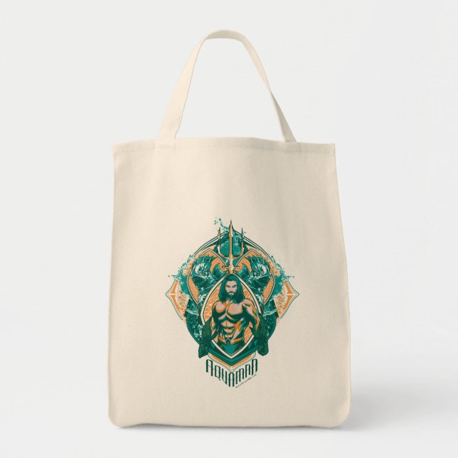 Aquaman | Aquaman & Trenchers Graphic Tote Bag (Front)