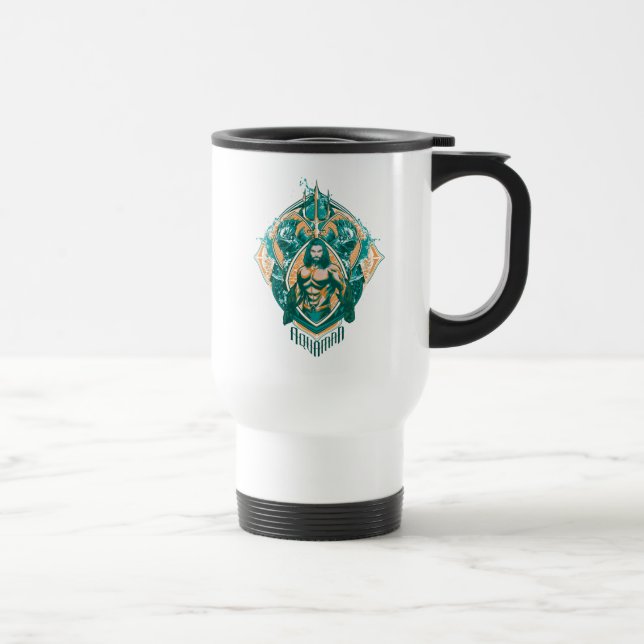 Aquaman | Aquaman & Trenchers Graphic Travel Mug (Right)