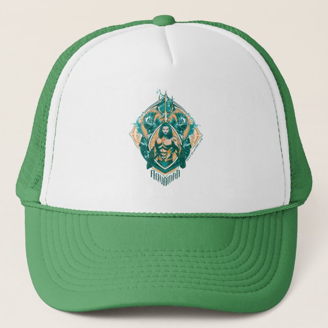 Aquaman | Aquaman & Trenchers Graphic Trucker Hat (Front)