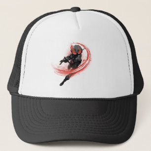 Aquaman Black Manta Red Swipe Graphic Trucker Hat