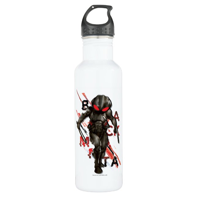 Aquaman | Black Manta Scattered Typography Graphic 710 Ml Water Bottle (Front)
