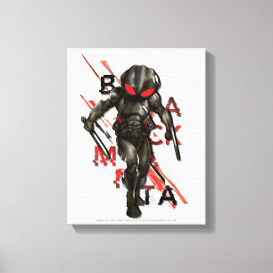 Aquaman Black Manta Scattered Typography Graphic Canvas Print