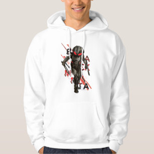 Aquaman Black Manta Scattered Typography Graphic Hoodie