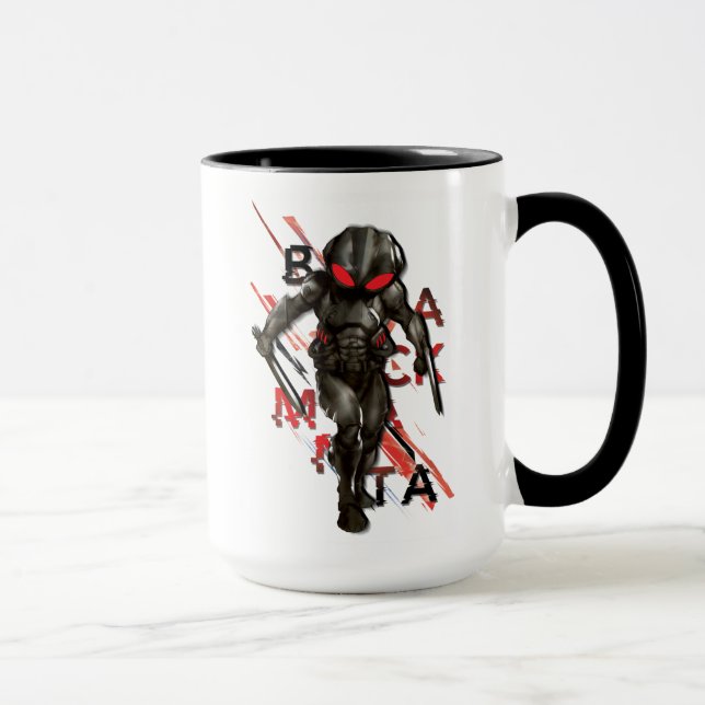 Aquaman | Black Manta Scattered Typography Graphic Mug (Right)