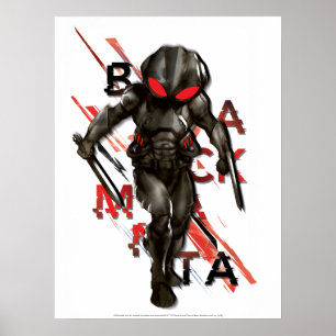 Aquaman   Black Manta Scattered Typography Graphic Poster