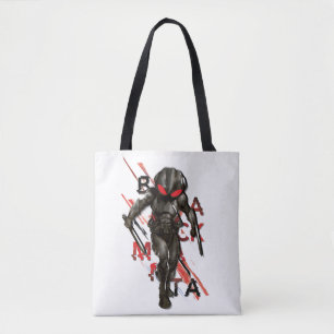 Aquaman   Black Manta Scattered Typography Graphic Tote Bag