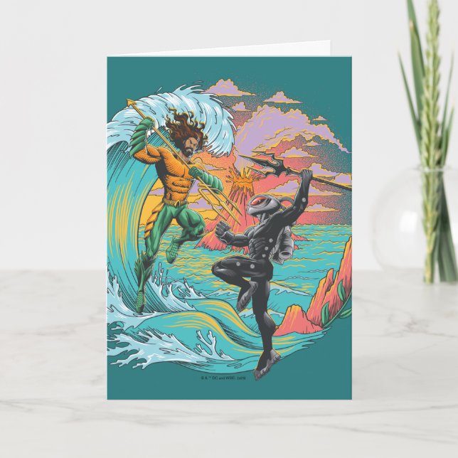 Aquaman & Black Manta Tidal Wave Card (Front)