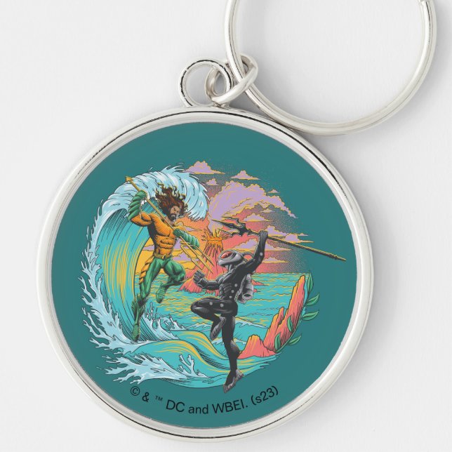 Aquaman & Black Manta Tidal Wave Key Ring (Front)