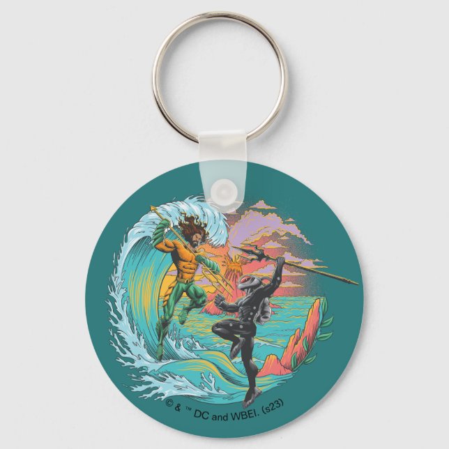 Aquaman & Black Manta Tidal Wave Key Ring (Front)