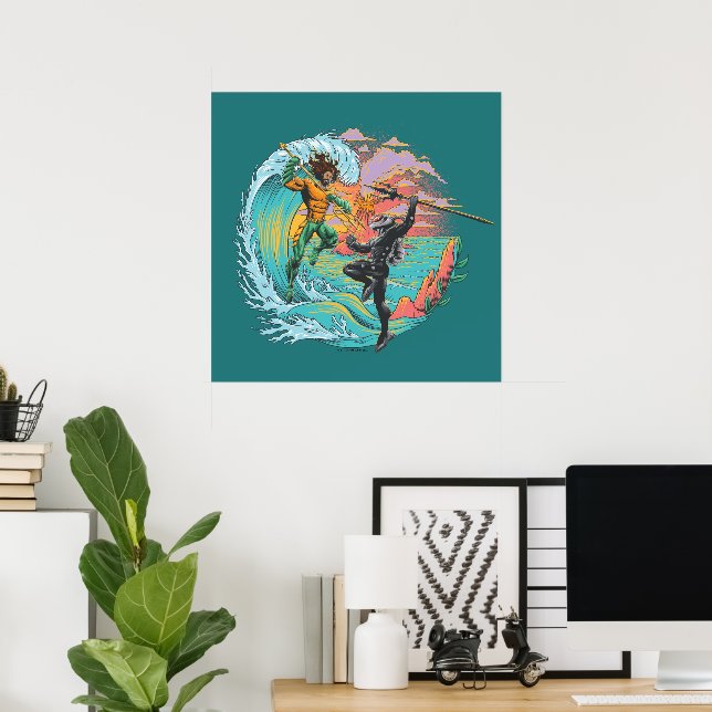 Aquaman & Black Manta Tidal Wave Poster (Home Office)