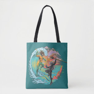 Aquaman & Black Manta Tidal Wave Tote Bag