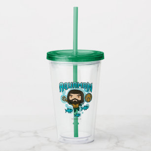 Aquaman   Chibi Aquaman Undersea Graphic Acrylic Tumbler