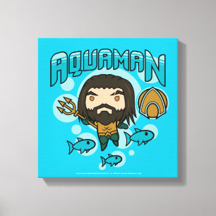 Aquaman   Chibi Aquaman Undersea Graphic Canvas Print