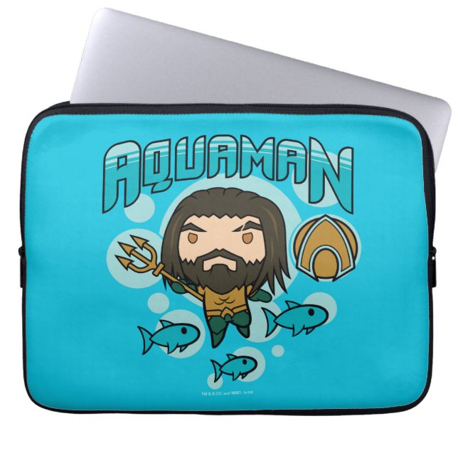 Aquaman | Chibi Aquaman Undersea Graphic Laptop Sleeve (Front)