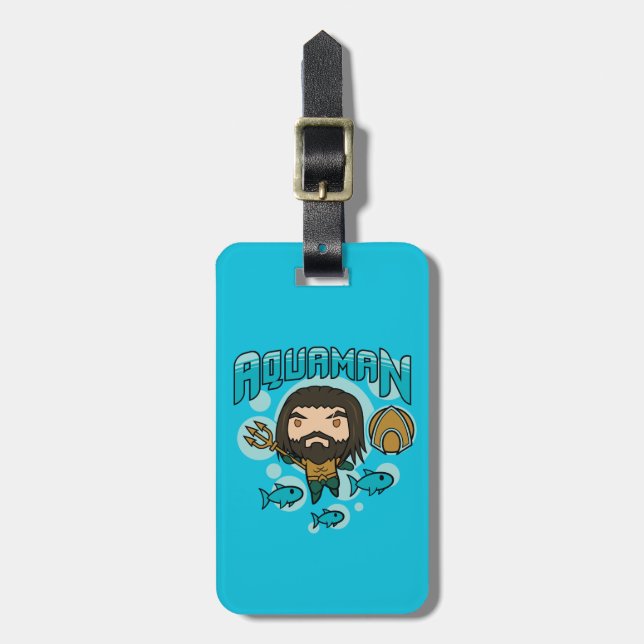 Aquaman | Chibi Aquaman Undersea Graphic Luggage Tag (Front Vertical)