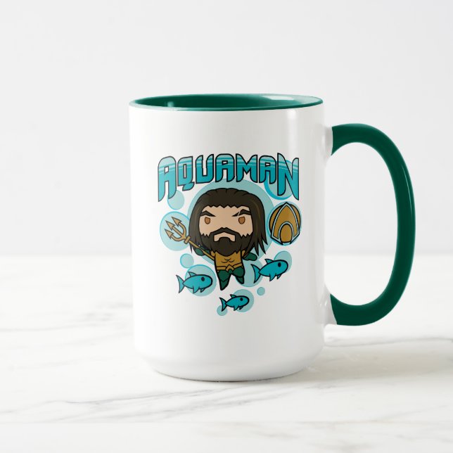 Aquaman | Chibi Aquaman Undersea Graphic Mug (Right)