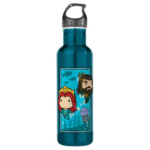 Aquaman   Chibi Mera & Aquaman Undersea Graphic 710 Ml Water Bottle