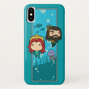 Aquaman   Chibi Mera & Aquaman Undersea Graphic iPhone X Case