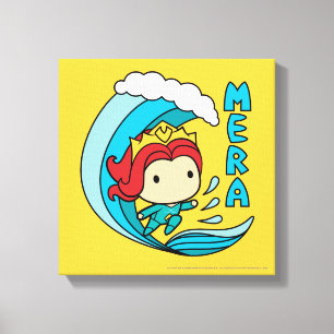 Aquaman Chibi Mera Riding Wave Graphic Canvas Print