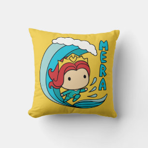 Aquaman   Chibi Mera Riding Wave Graphic Cushion