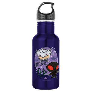 Aquaman   Chibi Orm & Black Manta Undersea Graphic 532 Ml Water Bottle