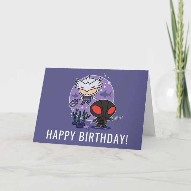 Aquaman | Chibi Orm & Black Manta Undersea Graphic Card (Front)