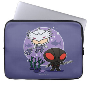 Aquaman   Chibi Orm & Black Manta Undersea Graphic Laptop Sleeve