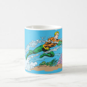Aquaman Dashes Thru Water Coffee Mug