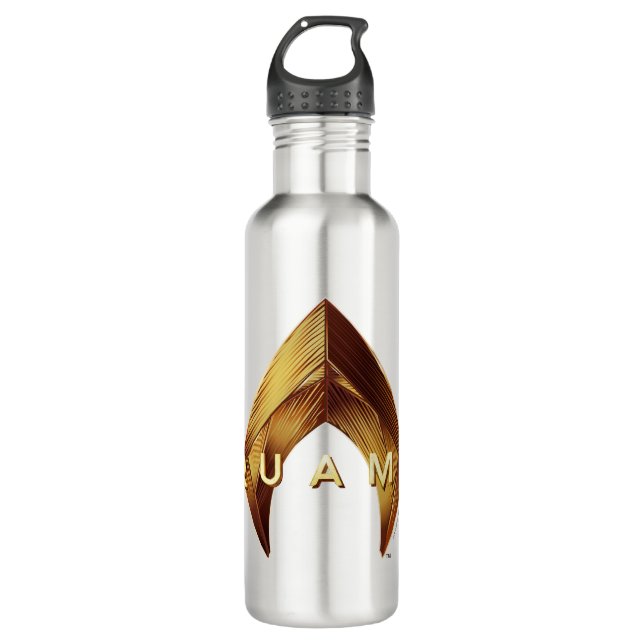 Aquaman | Golden Aquaman Logo 710 Ml Water Bottle (Front)