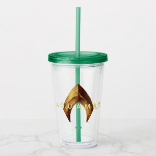 Aquaman Golden Aquaman Logo Acrylic Tumbler