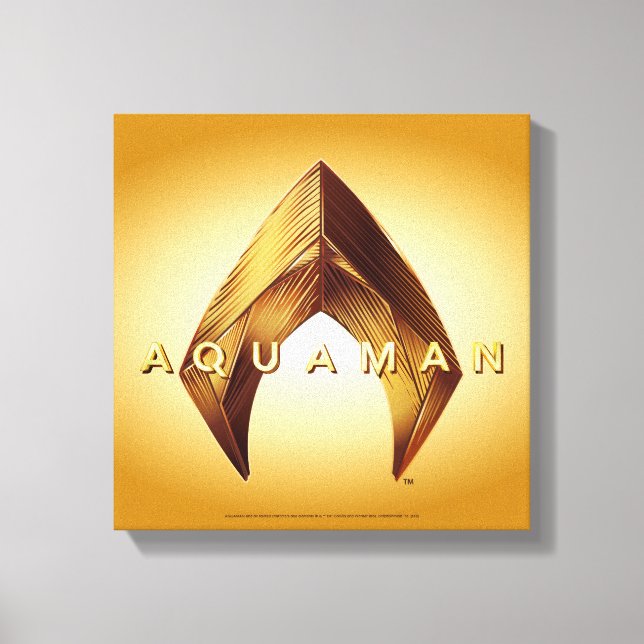 Aquaman | Golden Aquaman Logo Canvas Print (Front)