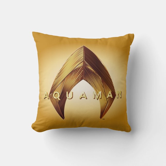 Aquaman | Golden Aquaman Logo Cushion (Front)