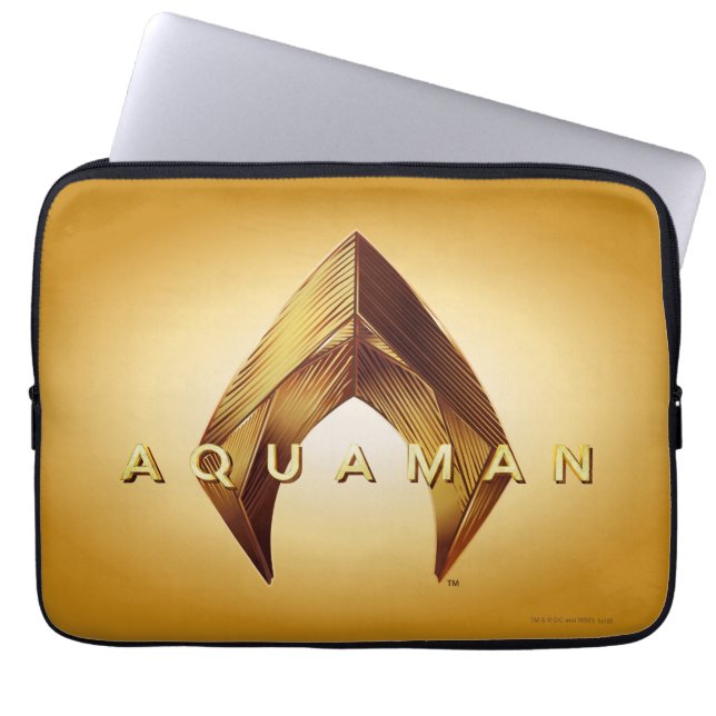 Aquaman | Golden Aquaman Logo Laptop Sleeve (Front)
