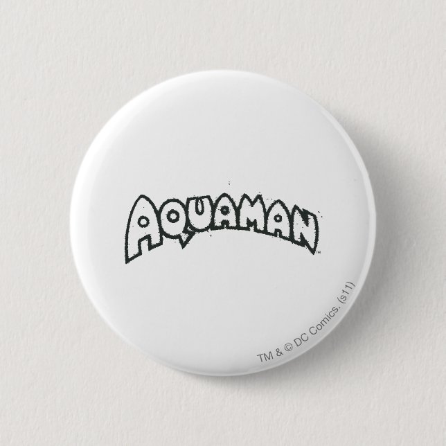 Aquaman Grunge Black Logo 2 6 Cm Round Badge (Front)