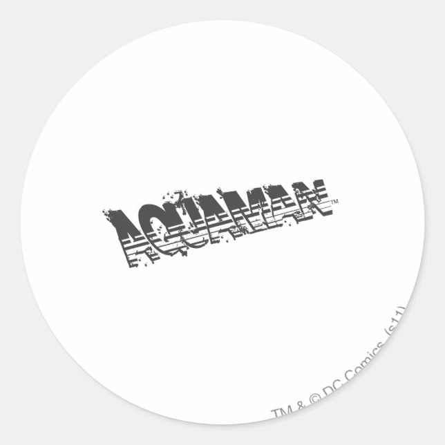 Aquaman Grunge Stripe Logo Classic Round Sticker (Front)