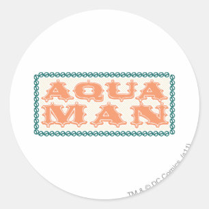 Aquaman It's Showtime! Letters Classic Round Sticker
