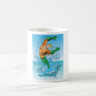 Aquaman Jumps Out of Sea Coffee Mug