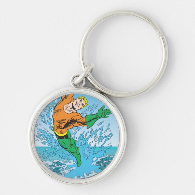 Aquaman Jumps Out of Sea Key Ring (Front)