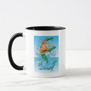 Aquaman Jumps Out of Sea Mug