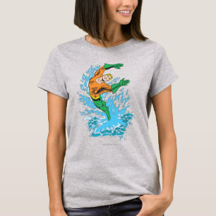 Aquaman Leaps in Wave T-Shirt