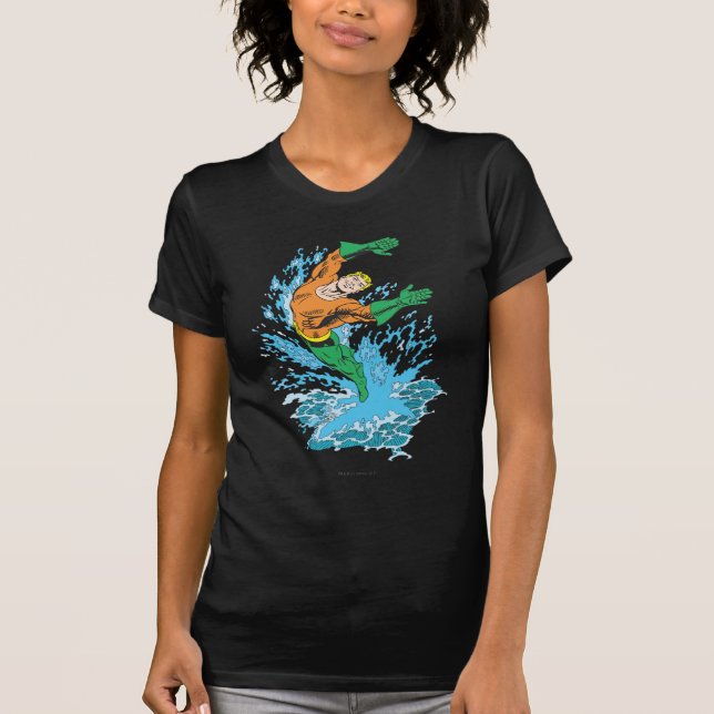 Aquaman Leaps in Wave T-Shirt (Front)